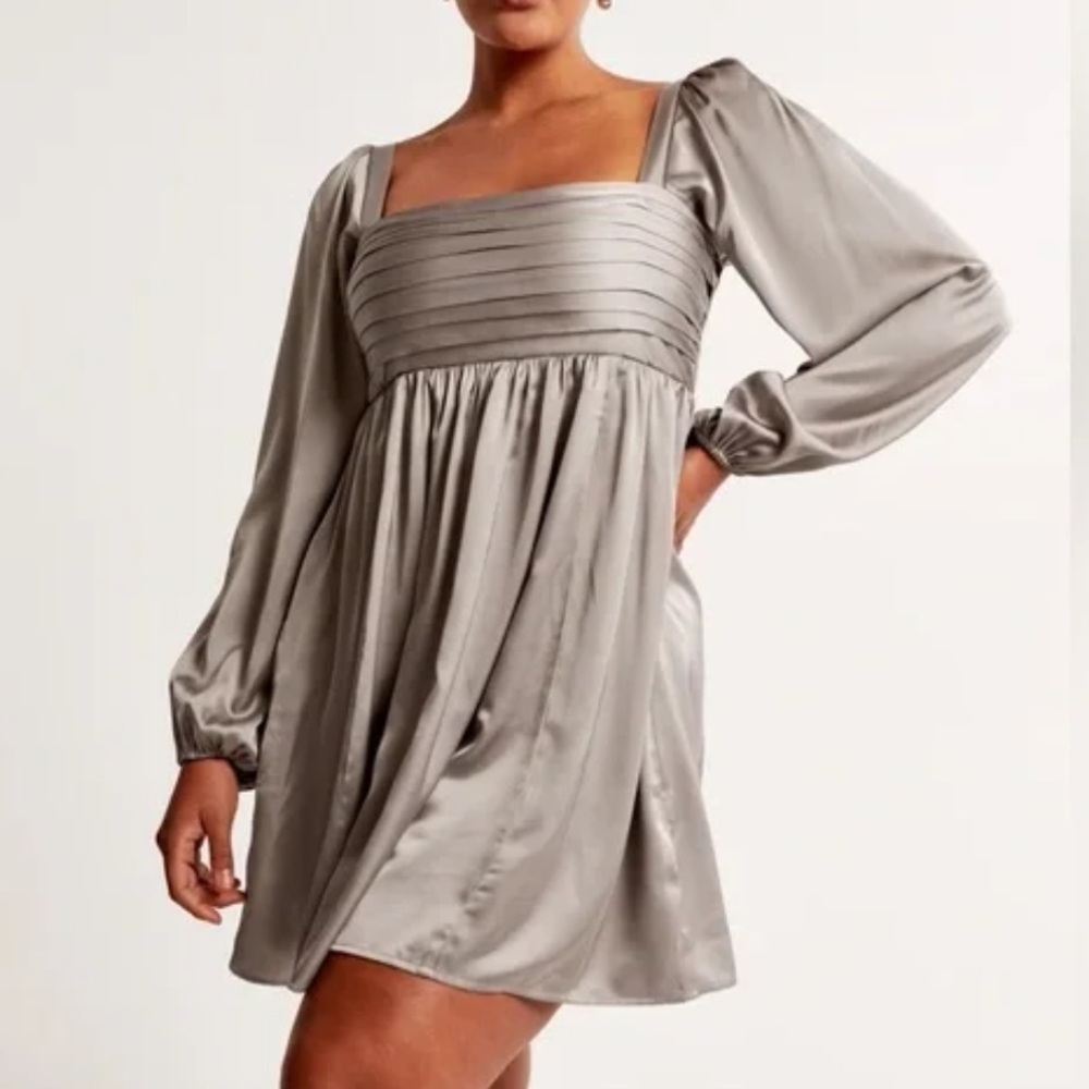 Abercrombie & Fitch Emerson Satin Long Sleeve Dress
